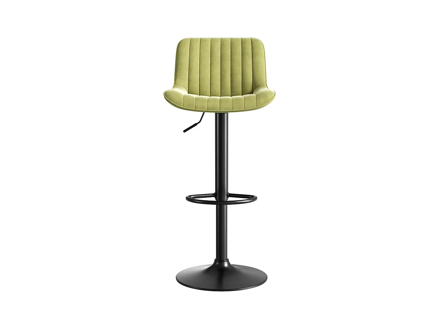 Lot de 2 tabourets de bar pivotants - hauteur réglable et pivotant à 360° - velours vert