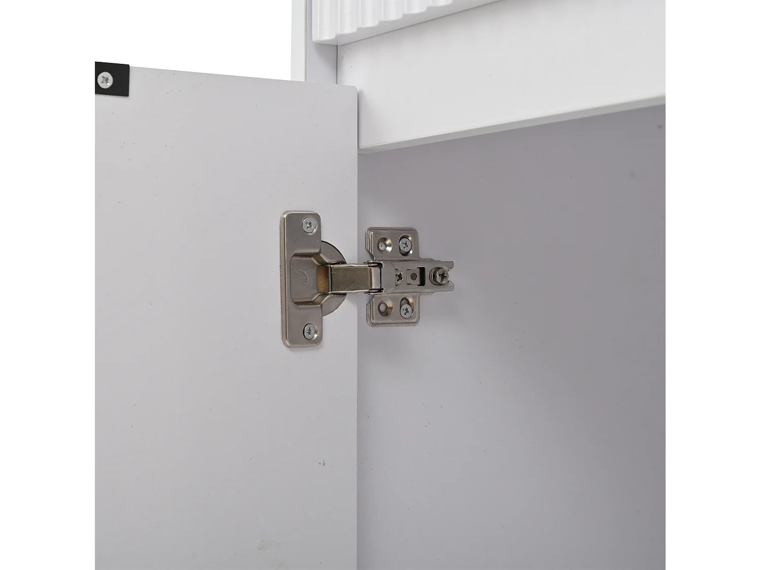 Porte manteau blanc avec 2 tiroirs - Vestiaire avec 8 crochets et 1 porte - banc à chaussures et 4 étagères ouvertes