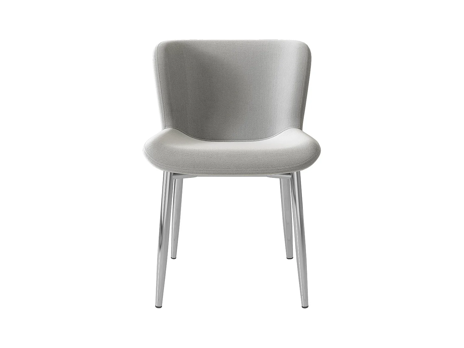 Lot de 2 chaise de salle à manger - Chaise de salle à manger avec 4 pieds en métal et dossier rembourré - velours gris