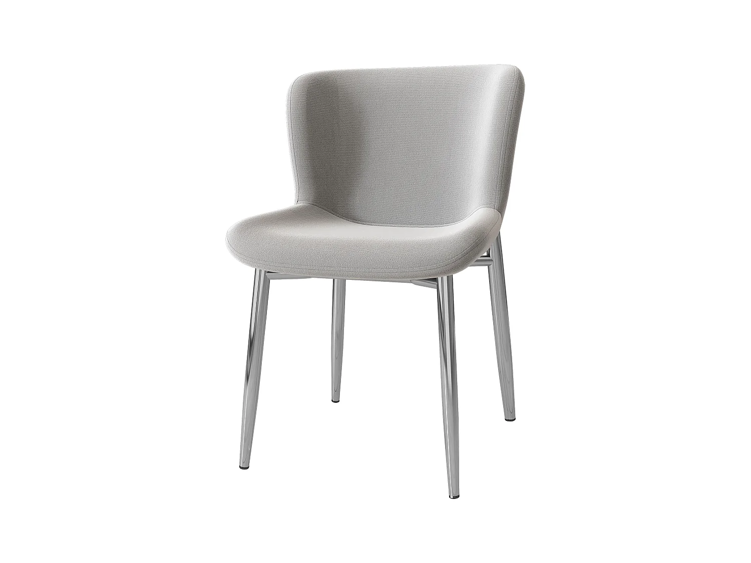 Set van 2 eetkamerstoelen - Eetkamerstoel met 4 metalen poten en gewatteerde rugleuning - grijs fluweel
