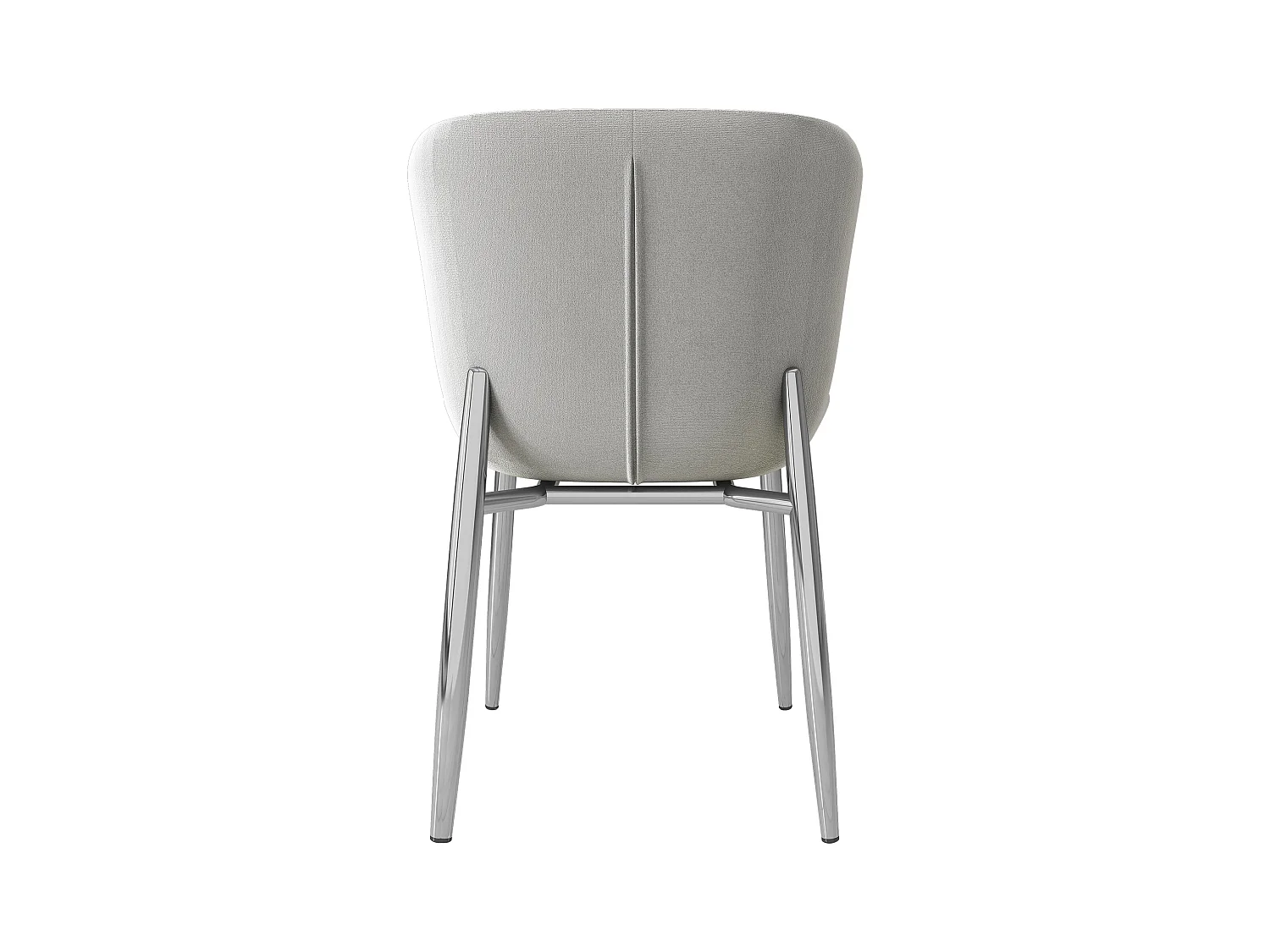 Set van 2 eetkamerstoelen - Eetkamerstoel met 4 metalen poten en gewatteerde rugleuning - grijs fluweel