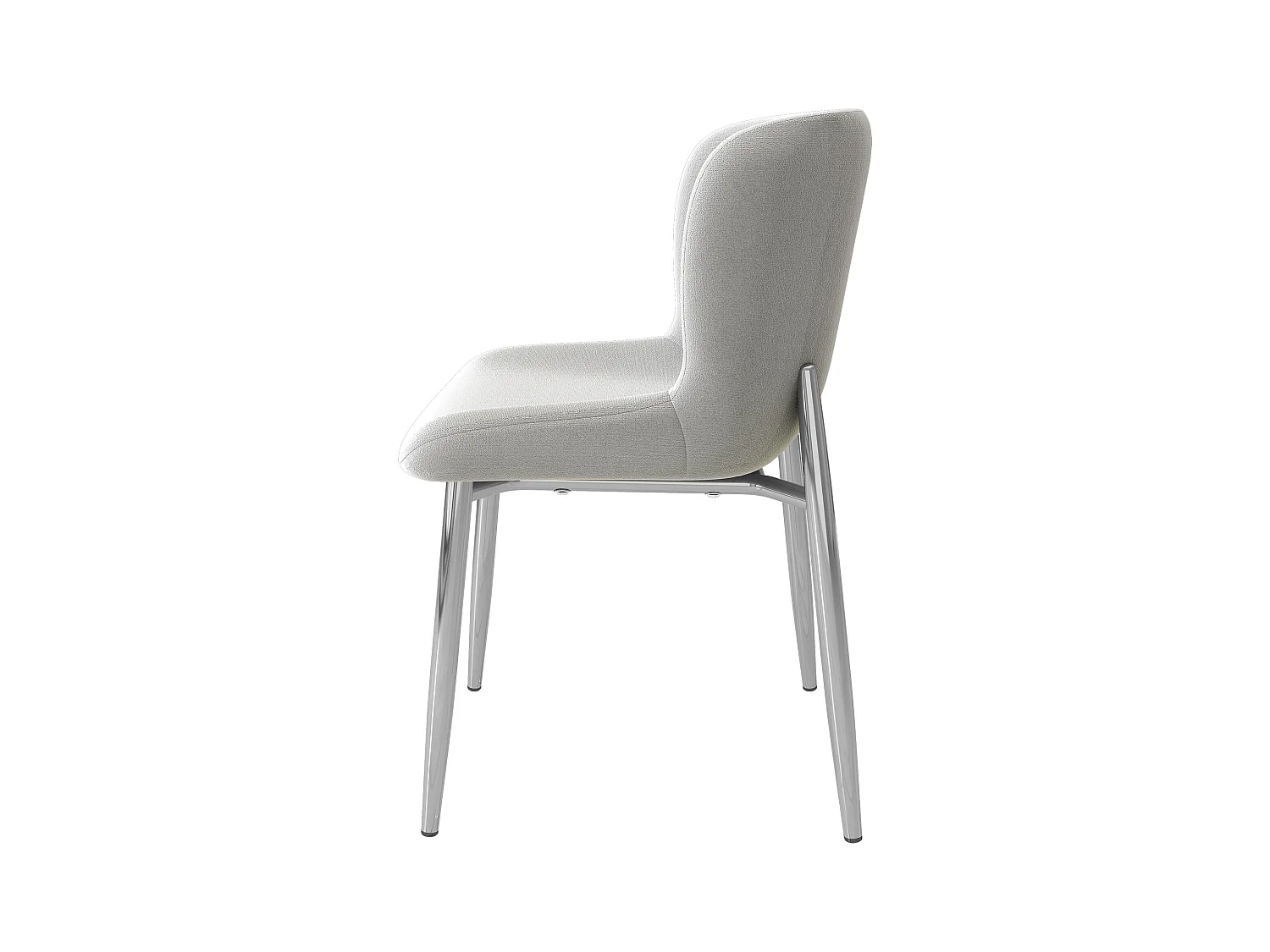 Set van 2 eetkamerstoelen - Eetkamerstoel met 4 metalen poten en gewatteerde rugleuning - grijs fluweel