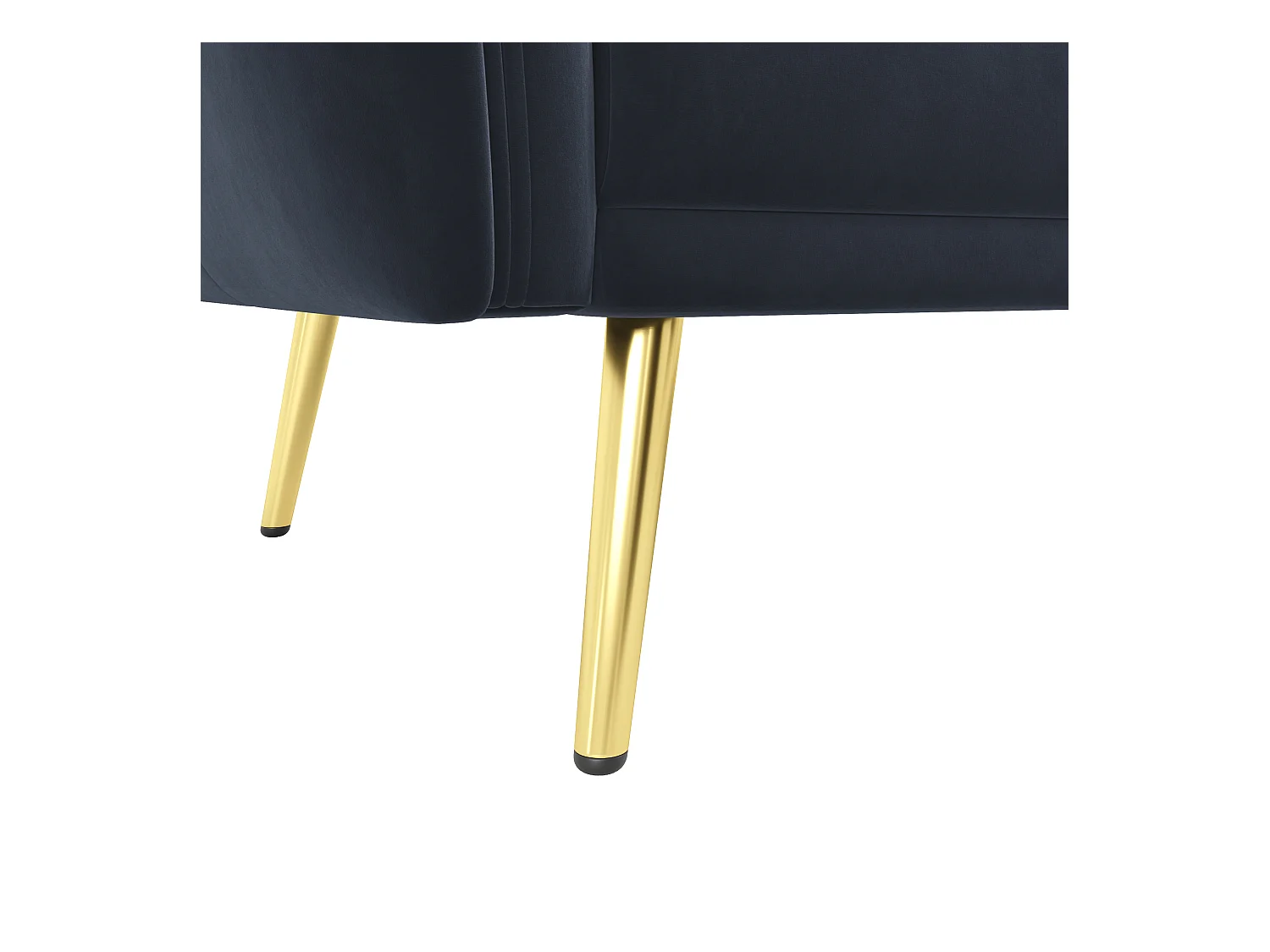 Schwarzes Ecksofa - 3-Sitzer-Sofa mit 3-fach verstellbarer Rückenlehne und Seitentaschen - Samt