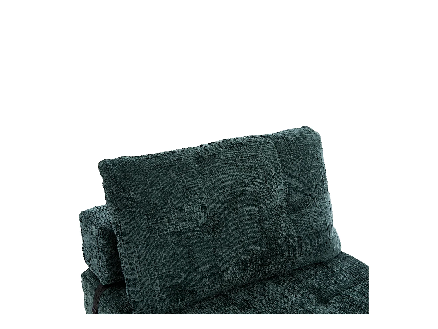 Canapé 1 place vert - Canapé pliant avec dossier et coussins - chenille