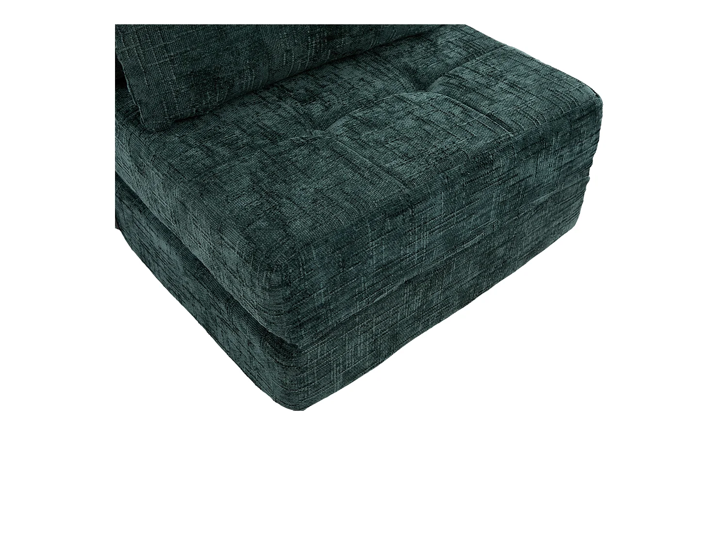 Canapé 1 place vert - Canapé pliant avec dossier et coussins - chenille