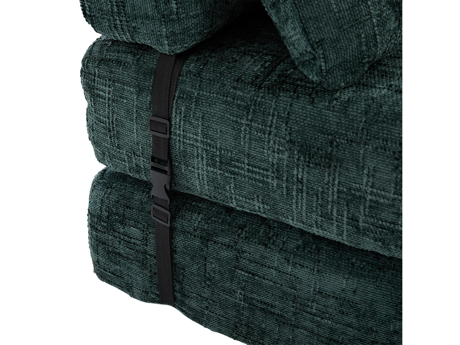 Groene 1-zitsbank - Opklapbare bank met rugleuning en kussens - chenille