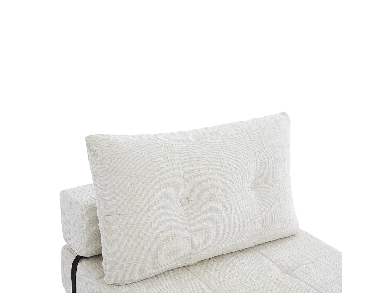 Beiges 1-Sitzer-Sofa - Klappsofa mit Rückenlehne und Kissen - Chenille