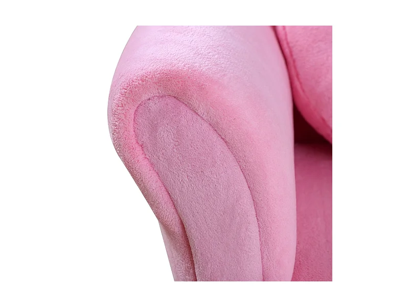 Canapé 2 places rose - Canapé enfant avec 2 coussins et accoudoirs motif fraise