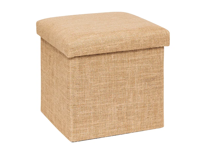 Pouf Coffre Pliant "Toile de Jute" 31cm Naturel