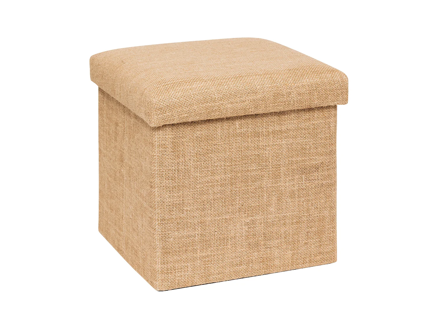 Puf de almacenamiento plegable de tela de yute