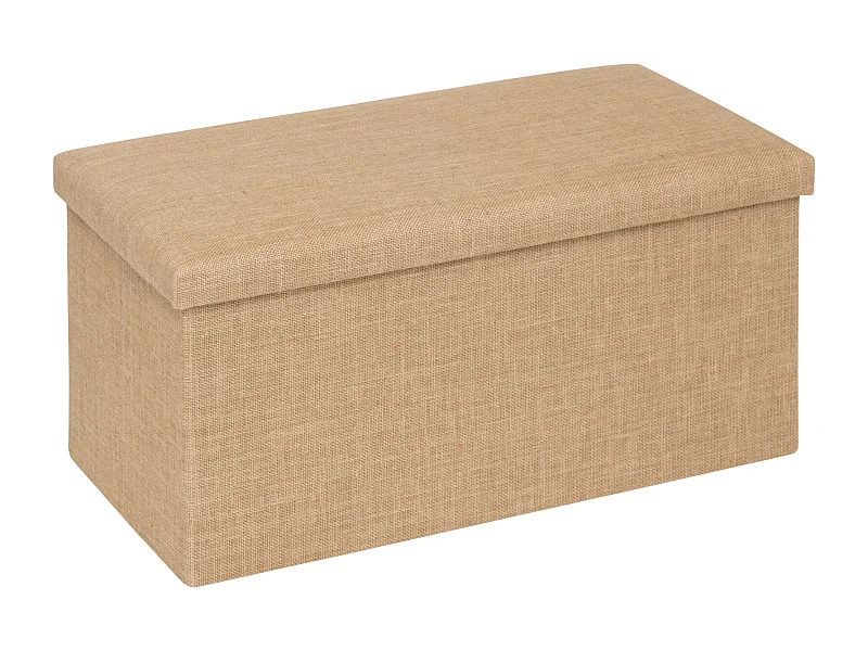 Puf de almacenamiento plegable de tela de yute