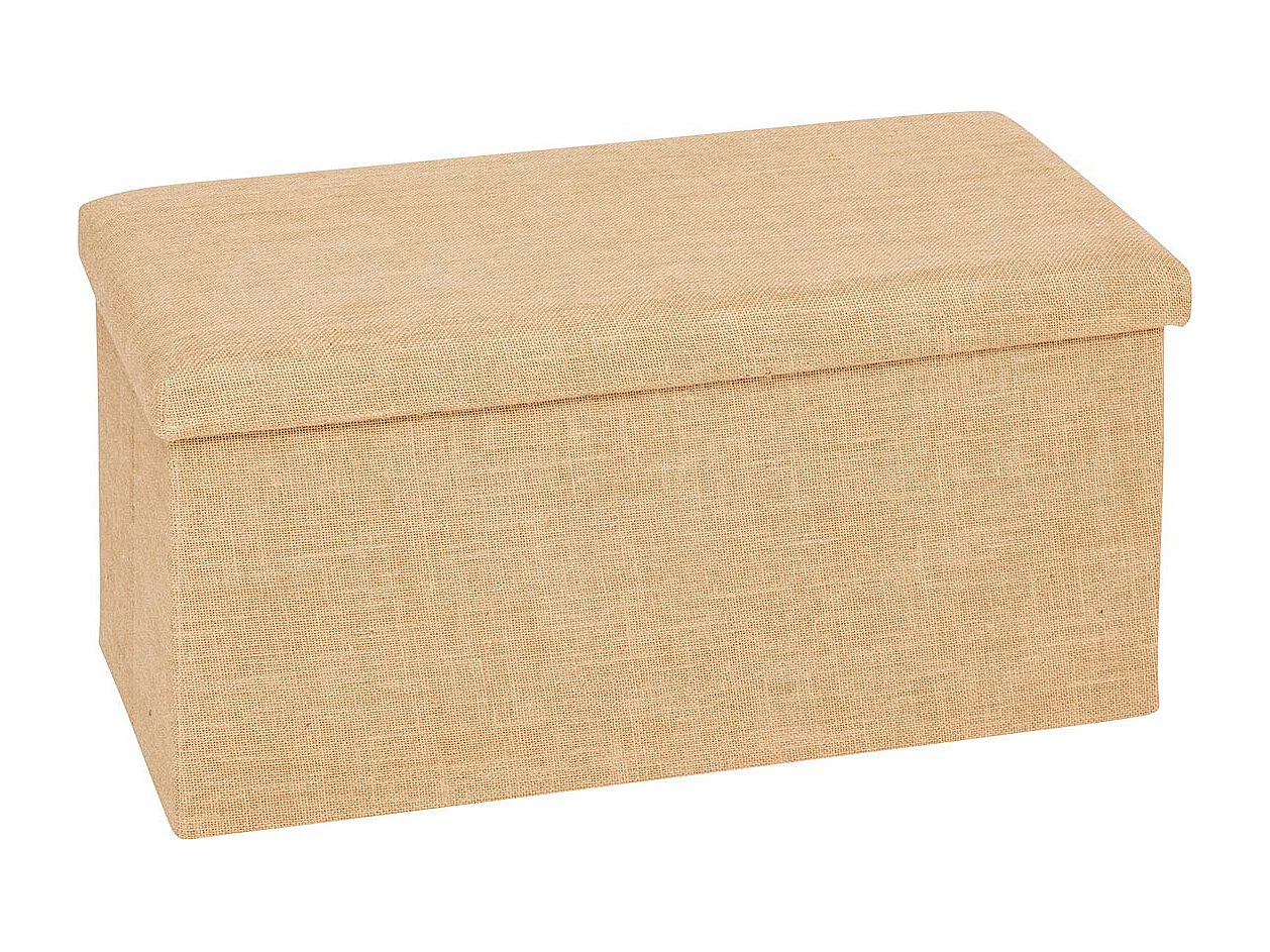 Pouf Coffre Pliant "Toile de Jute" 76cm Naturel