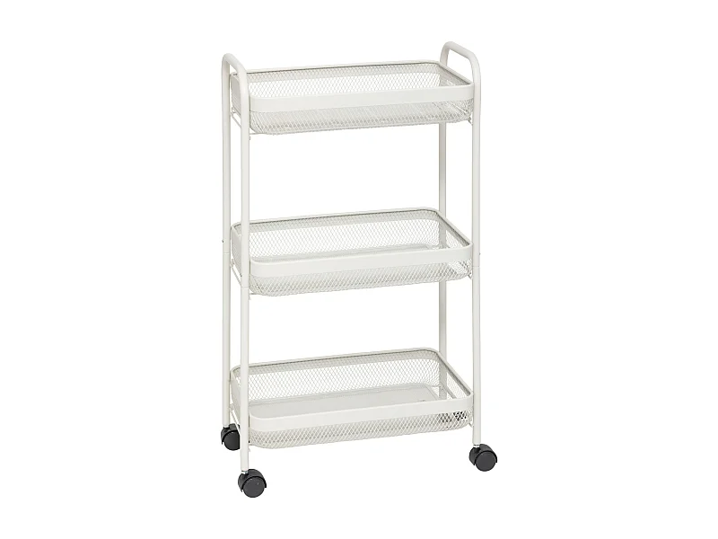 Carrito de almacenamiento de metal de 3 niveles con ruedas