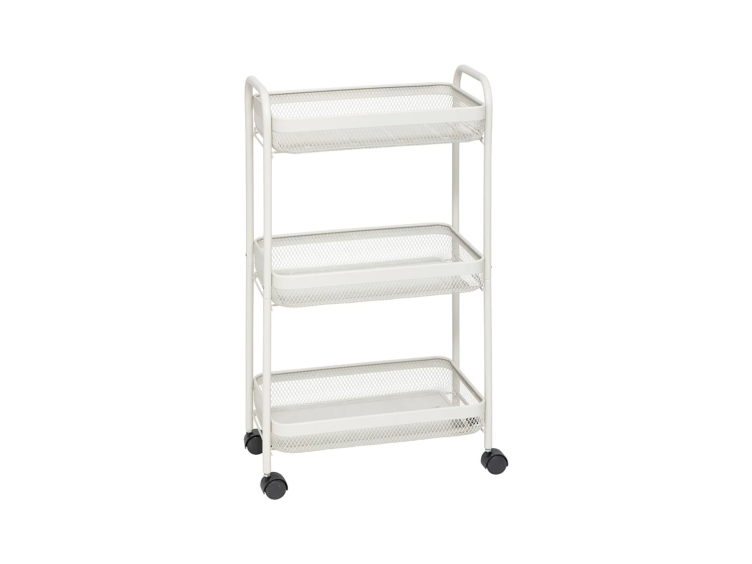 Carrito de almacenamiento de metal de 3 niveles con ruedas