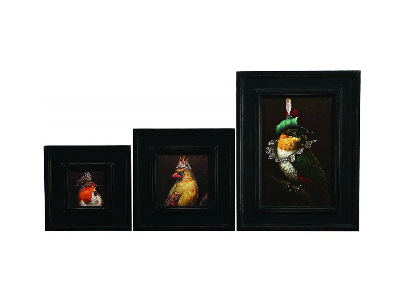 Tableau huiles anthropo (set de 3) Bois Multicolore - Chic Interior's