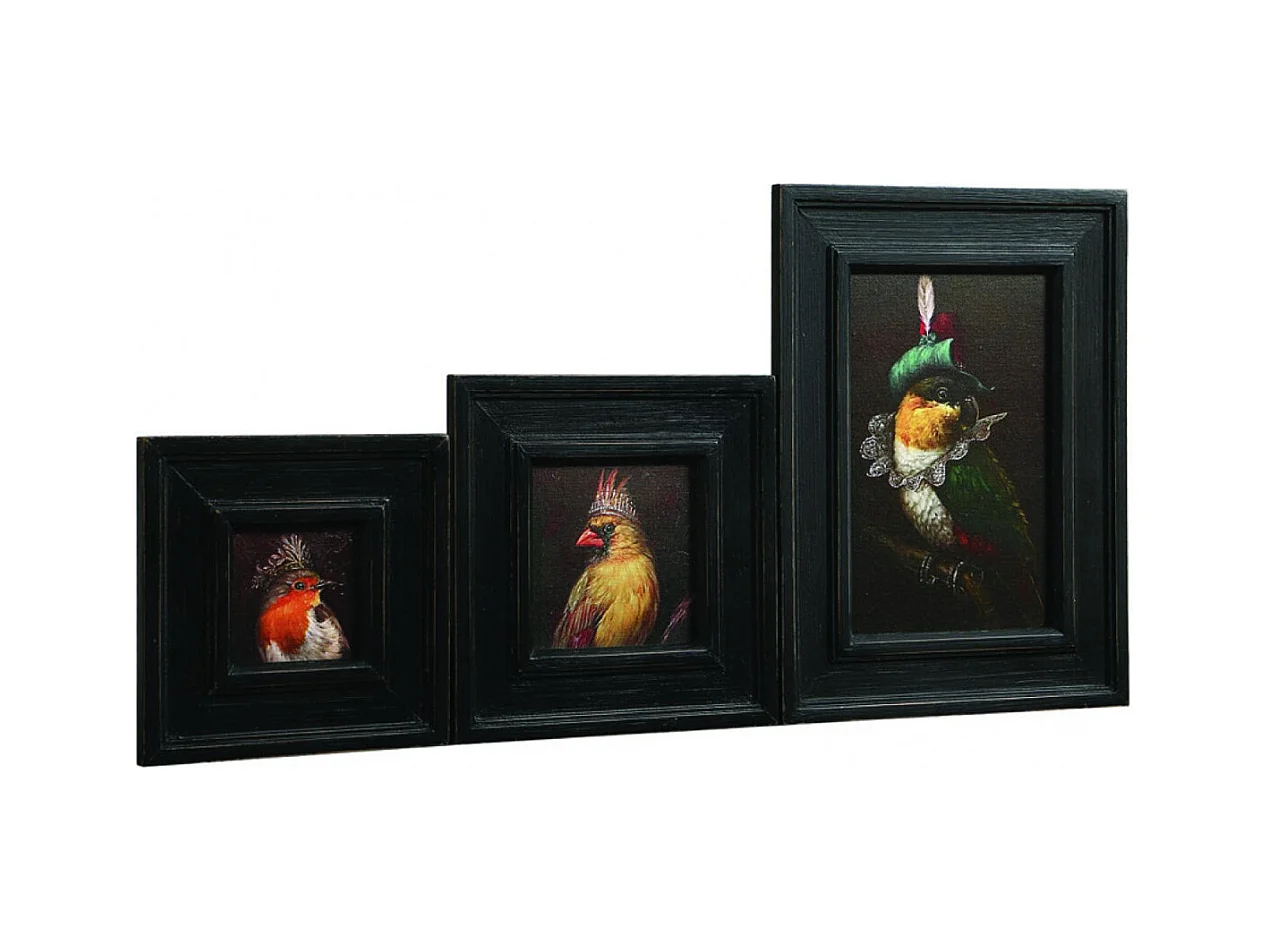 Tableau huiles anthropo (set de 3) Bois Multicolore - Chic Interior's