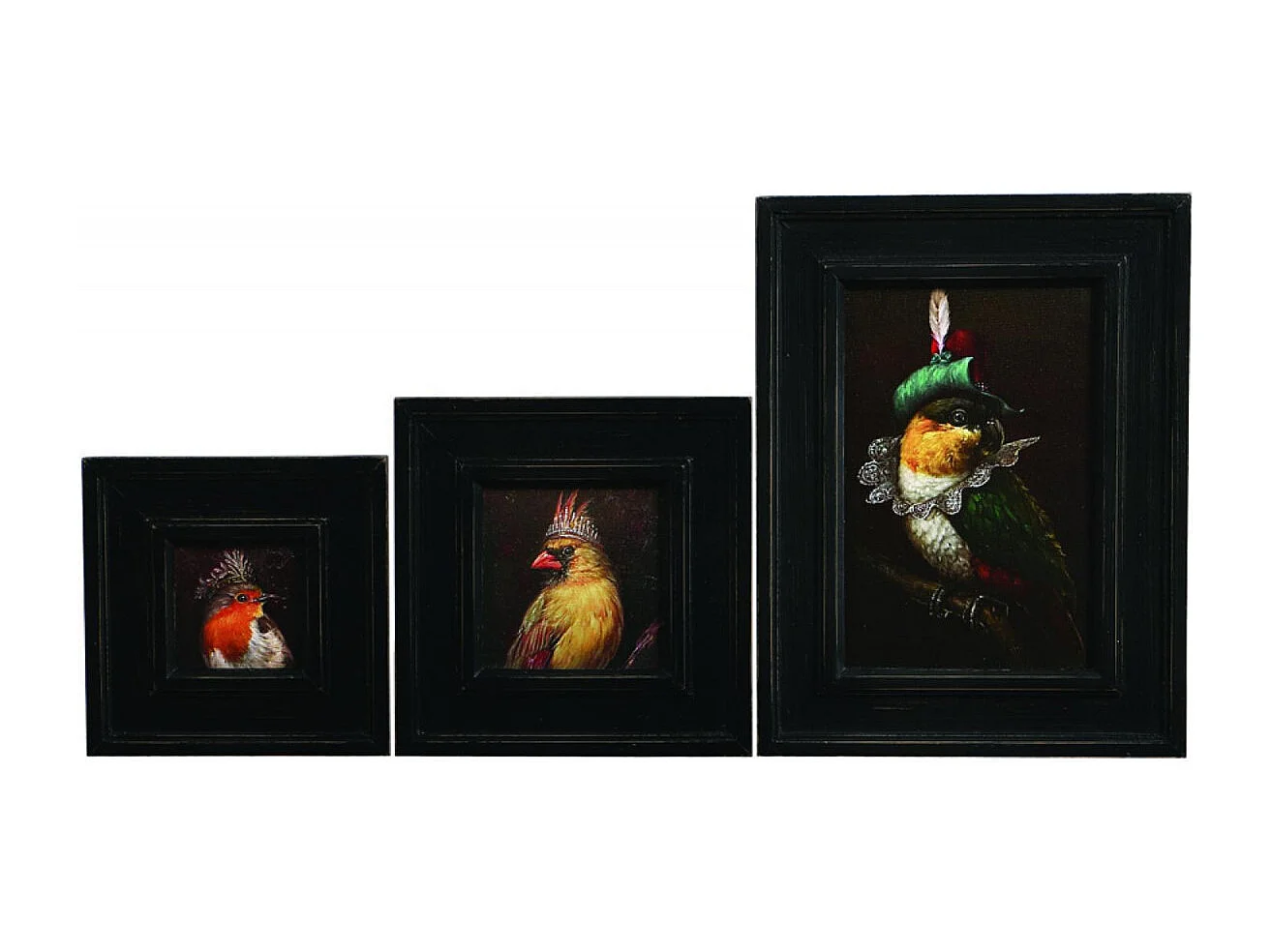 Tableau huiles anthropo (set de 3) Bois Multicolore - Chic Interior's