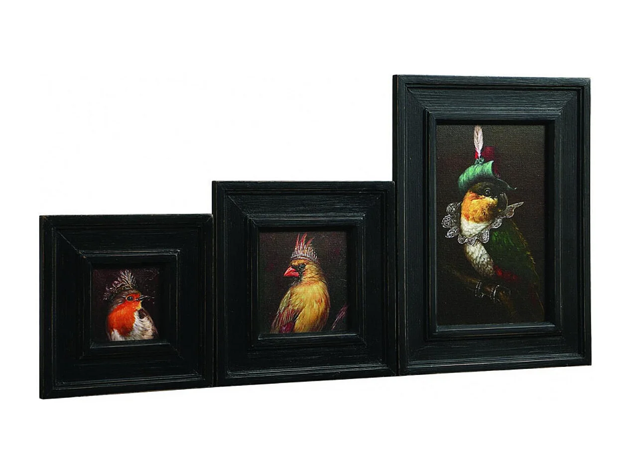 Tableau huiles anthropo (set de 3) Bois Multicolore - Chic Interior's