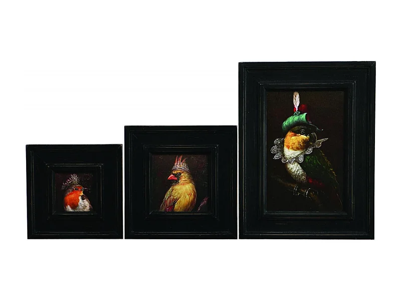 Tableau huiles anthropo (set de 3) Bois Multicolore - Chic Interior's