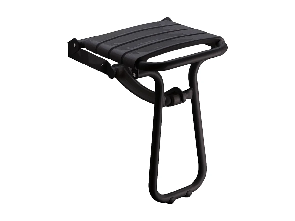 Siège de douche PMR PELLET Essentiel confort escamotable avec pied aluminium époxy noir
