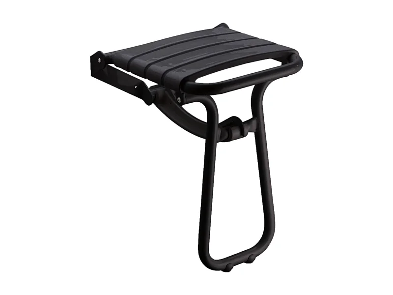 Siège de douche PMR PELLET Essentiel confort escamotable avec pied aluminium époxy noir