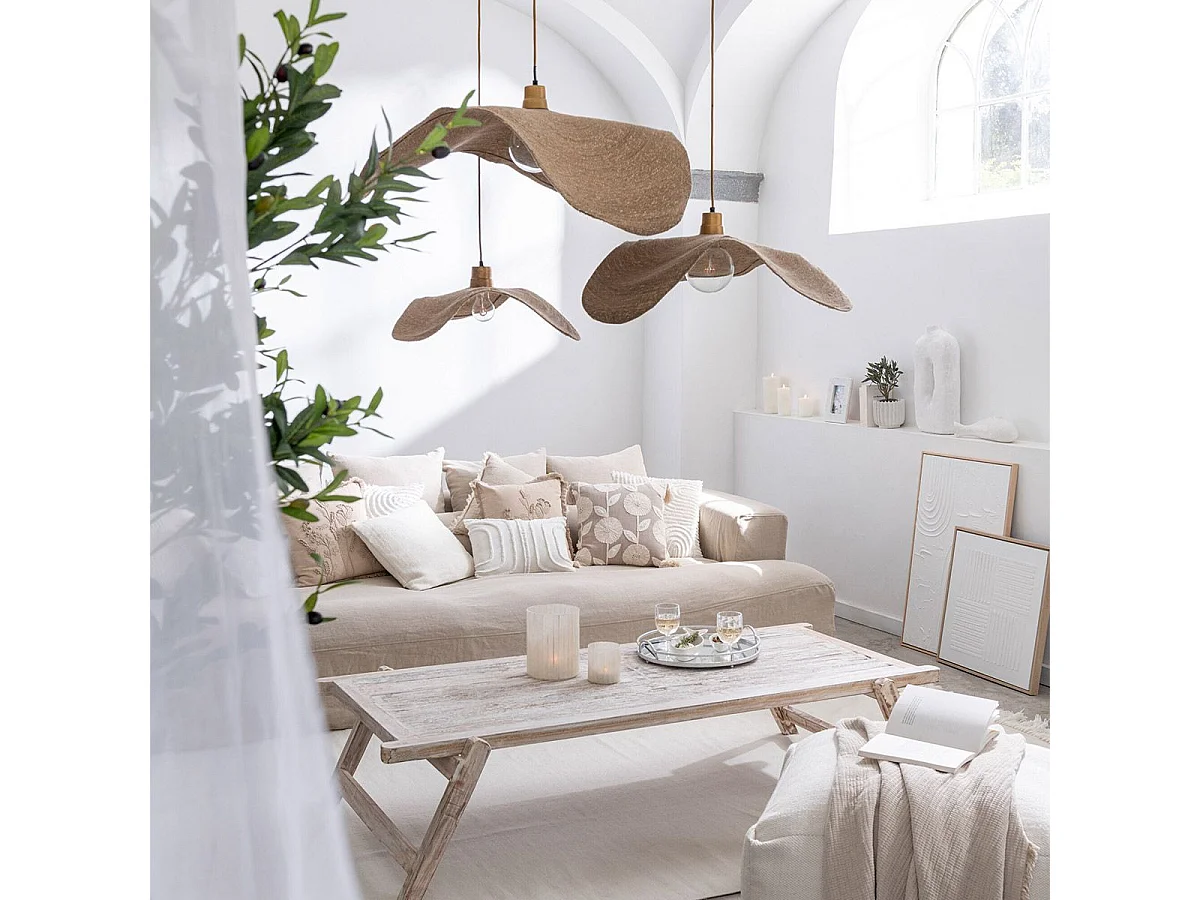 Lampe Suspension "Moonj" 75cm Naturel