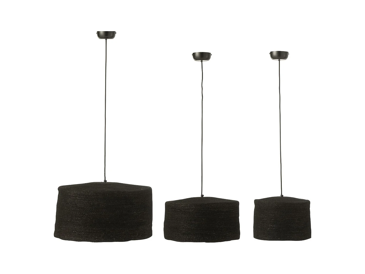 Lot de 3 Lampes Suspension "Moonj" 50cm Noir