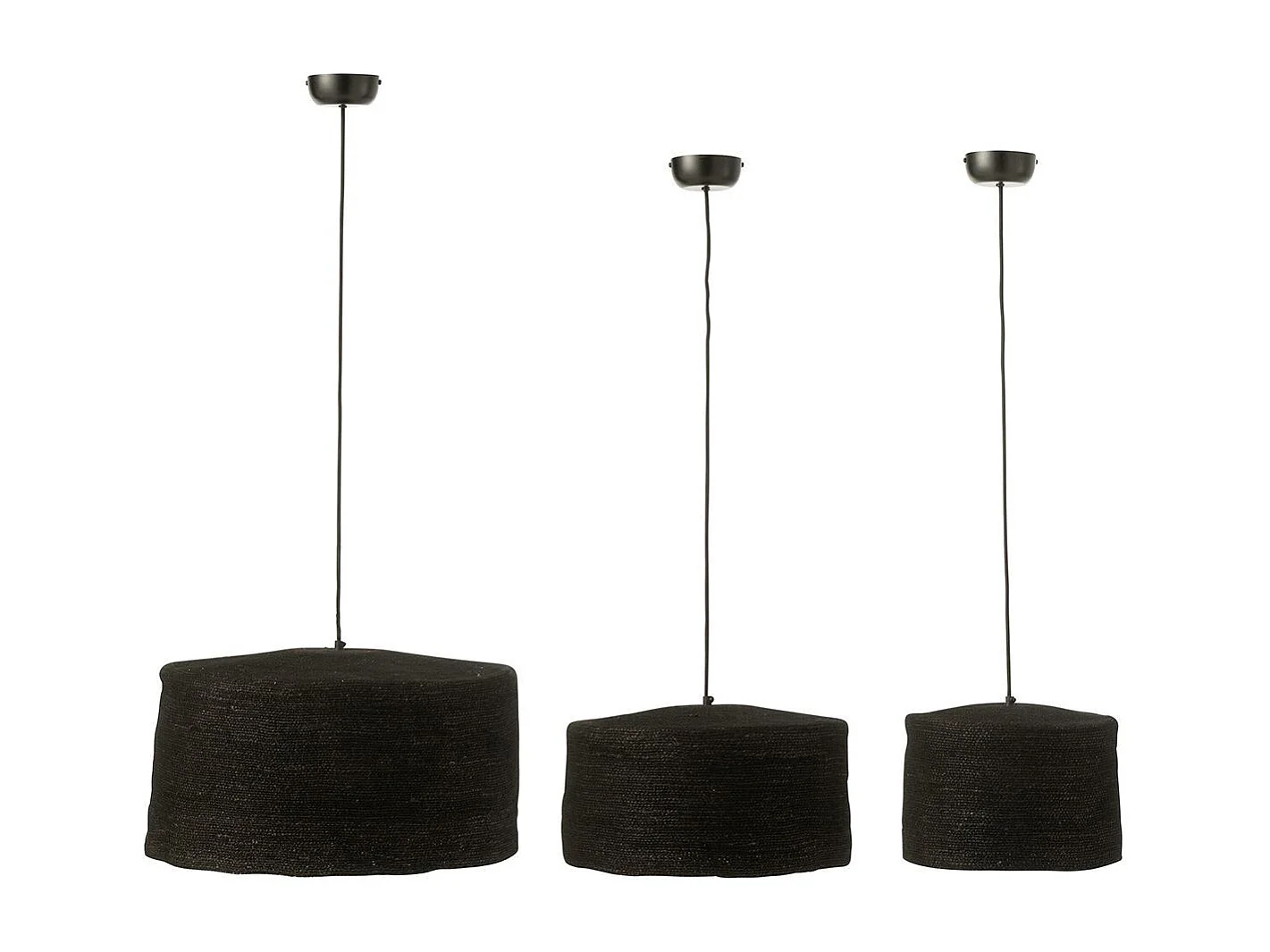 Lot de 3 Lampes Suspension "Moonj" 50cm Noir