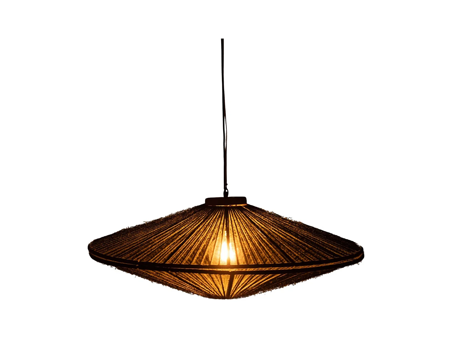 Lampe Suspension en Jute "Dollie" 93cm Vert
