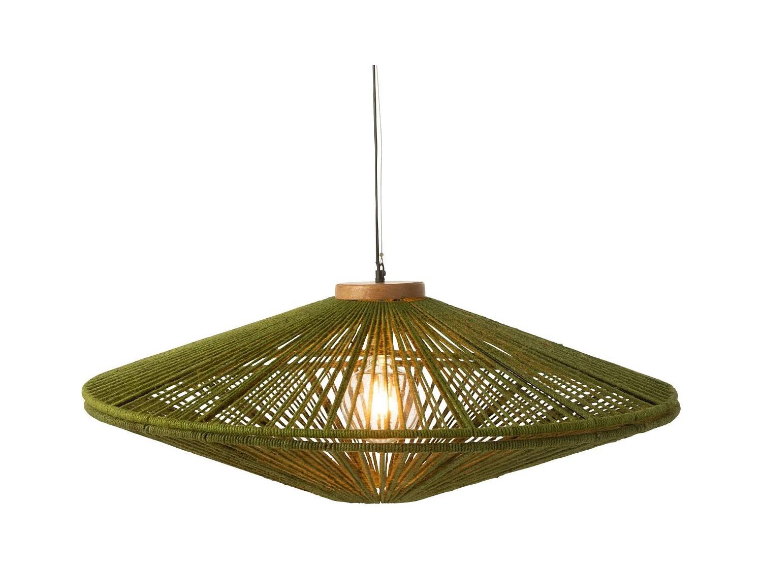 Lampe Suspension en Jute "Dollie" 93cm Vert