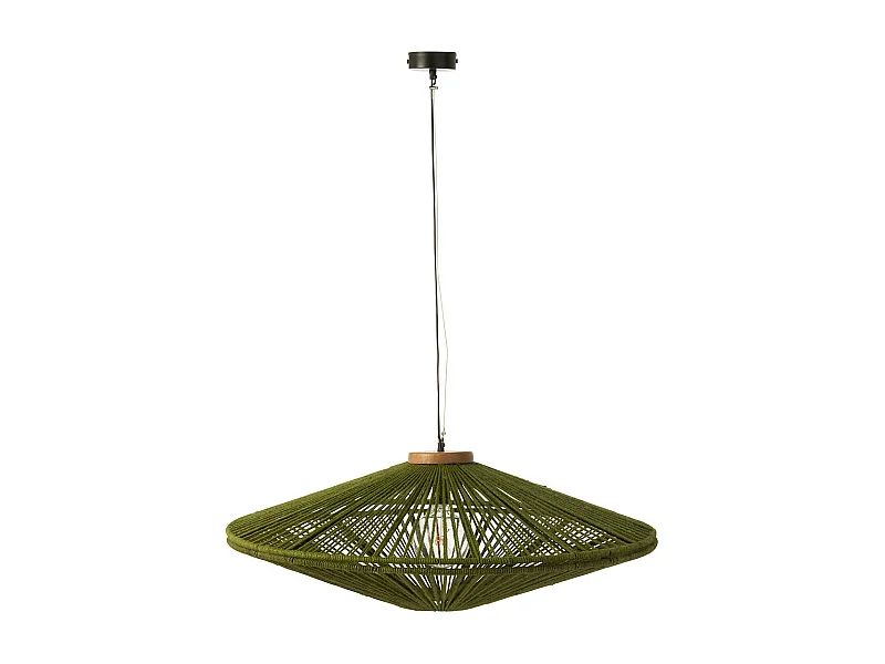 Lampe Suspension en Jute "Dollie" 93cm Vert