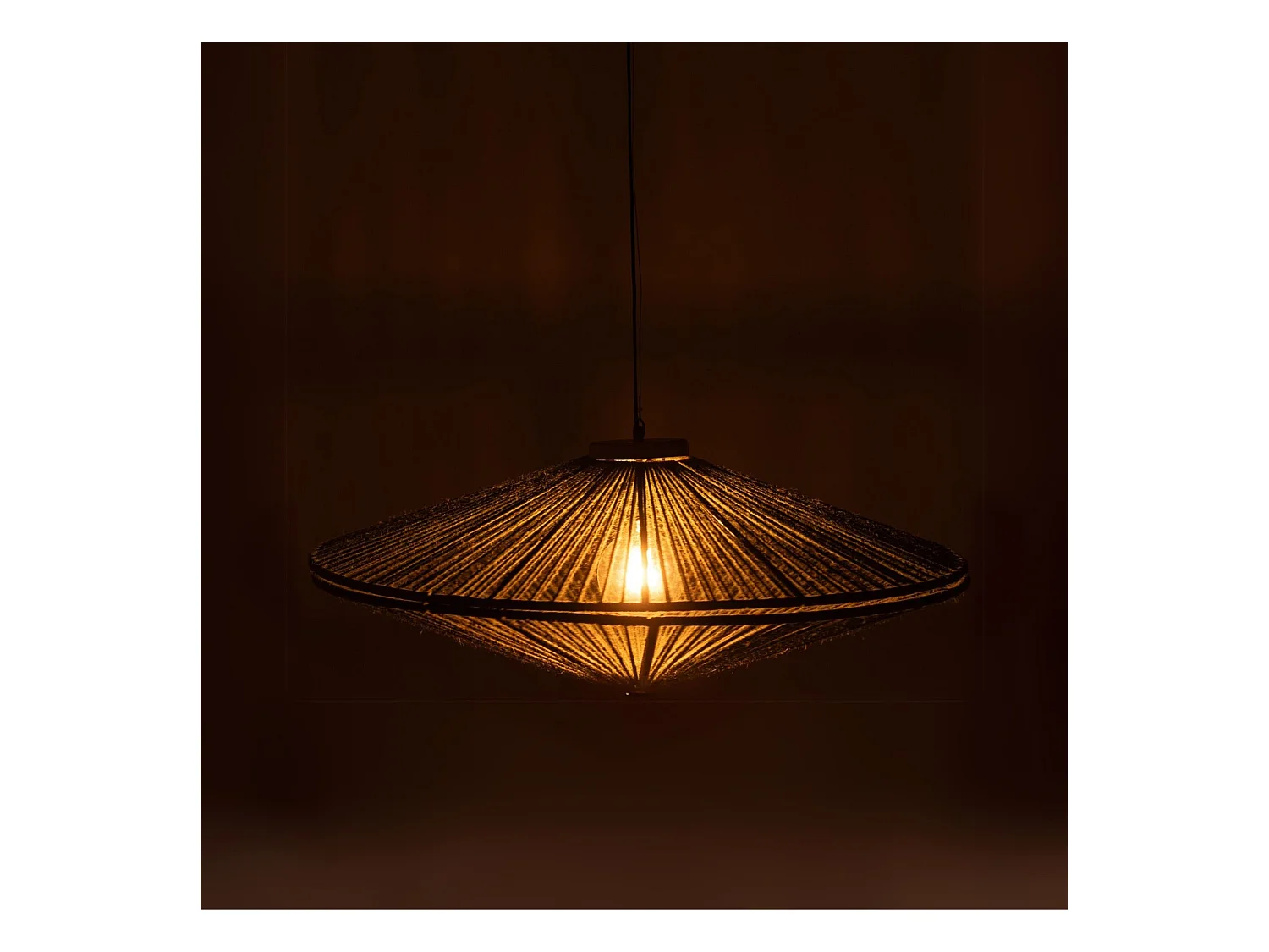 Lampe Suspension en Jute "Dollie" 62cm Vert