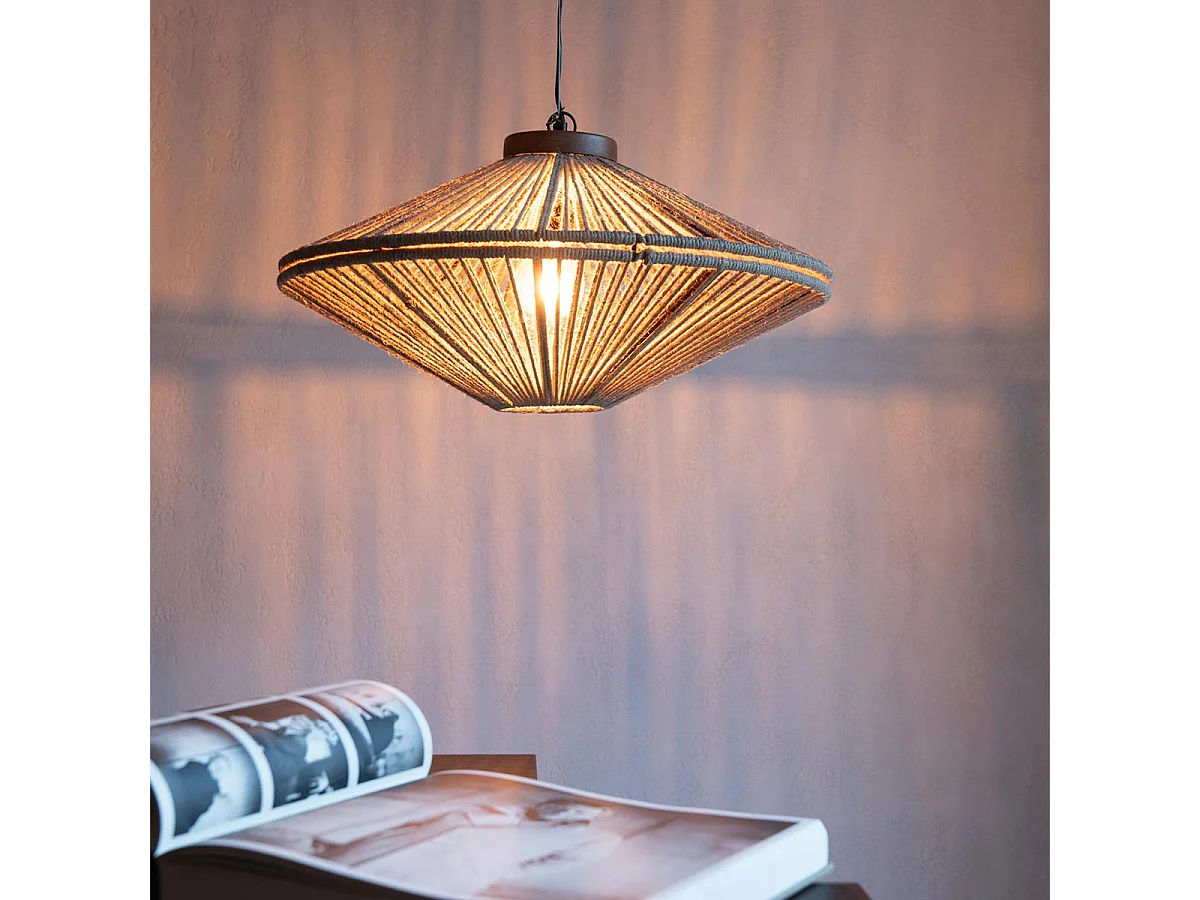 Lampe Suspension en Jute "Dollie" 62cm Naturel