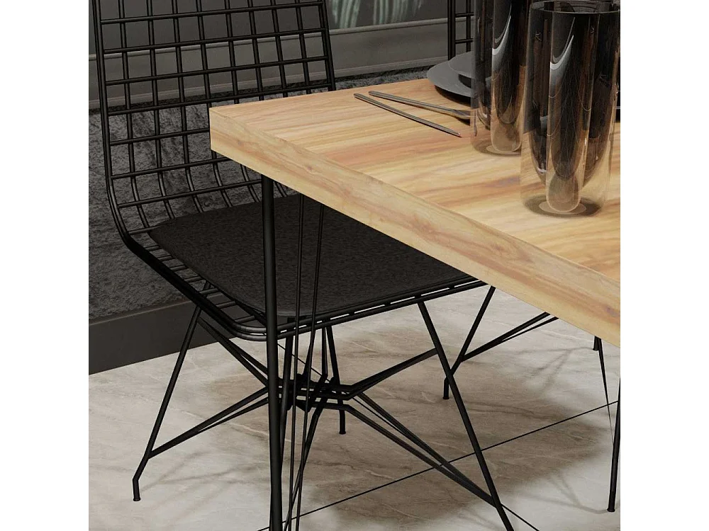Conjunto de comedor Kailua 413, 75x60x120cm, Número de asientos: 4.00