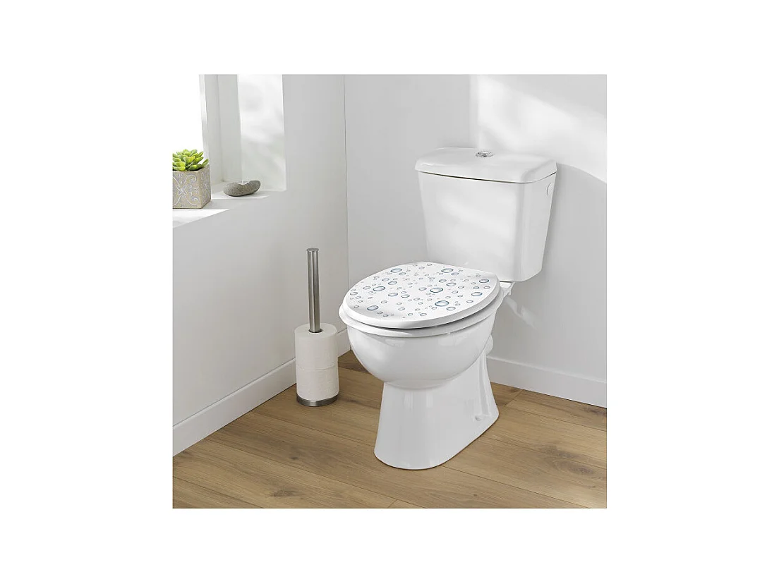 Abattant WC Imprimé "Bubble" 46cm Blanc