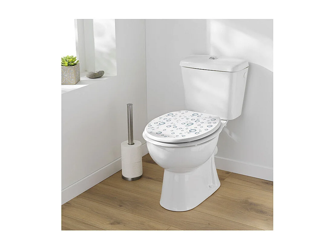 Abattant WC Imprimé "Bubble" 46cm Blanc