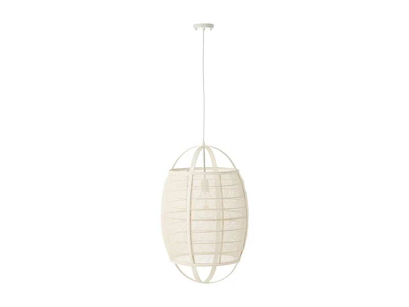 Lampe Suspension en Bambou "Ion" 37cm Blanc