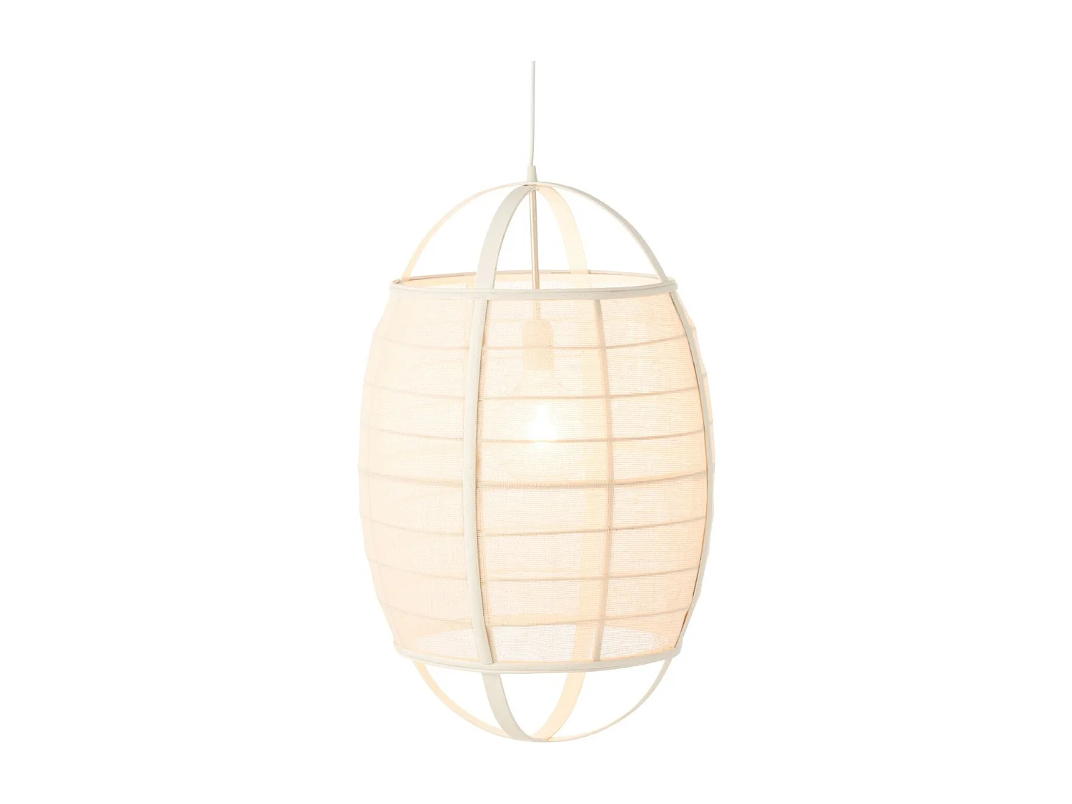 Lampe Suspension en Bambou "Ion" 37cm Blanc