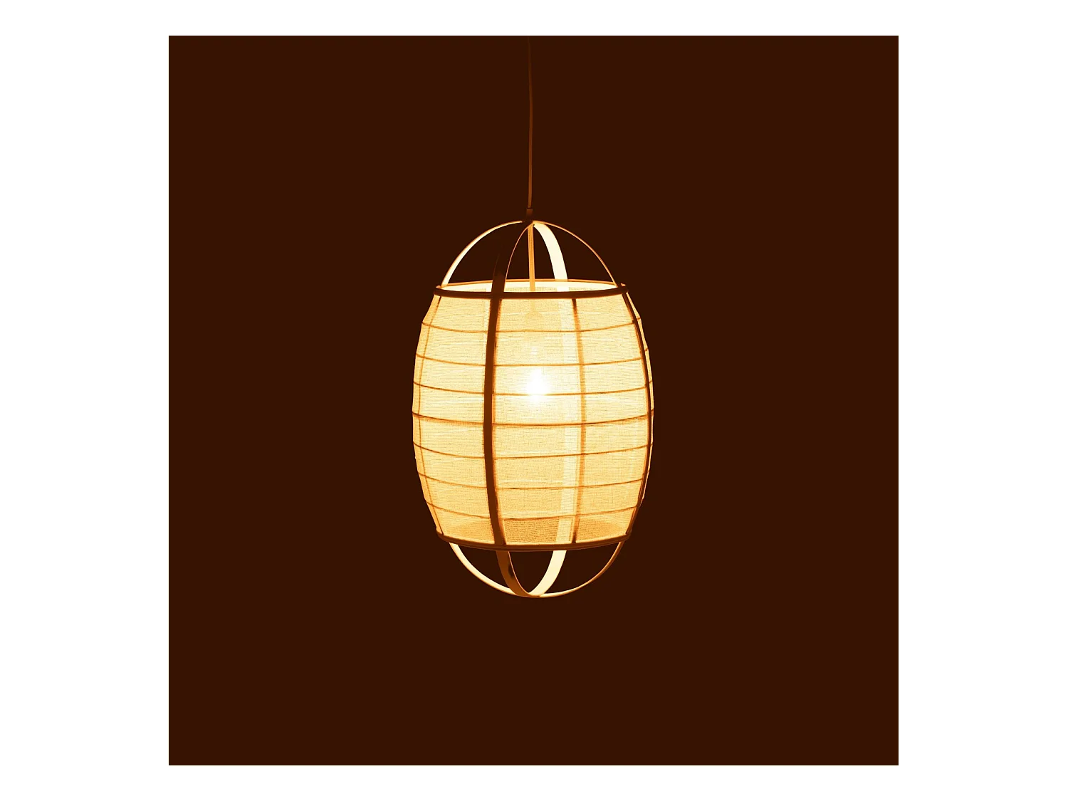 Lampe Suspension en Bambou "Ion" 37cm Blanc
