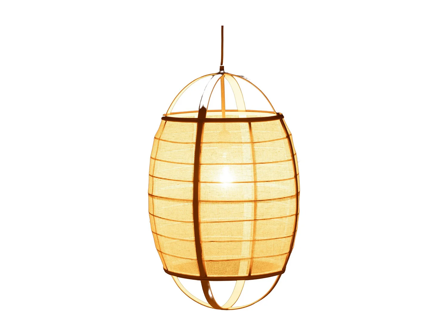Lampe Suspension en Bambou "Ion" 37cm Blanc