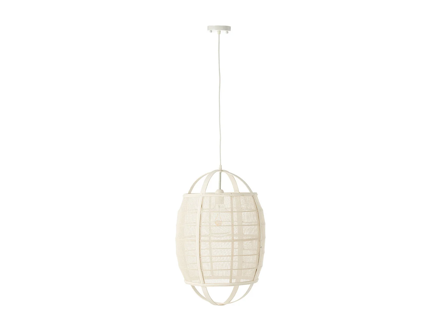 Lampe Suspension en Bambou "Ion" 37cm Blanc