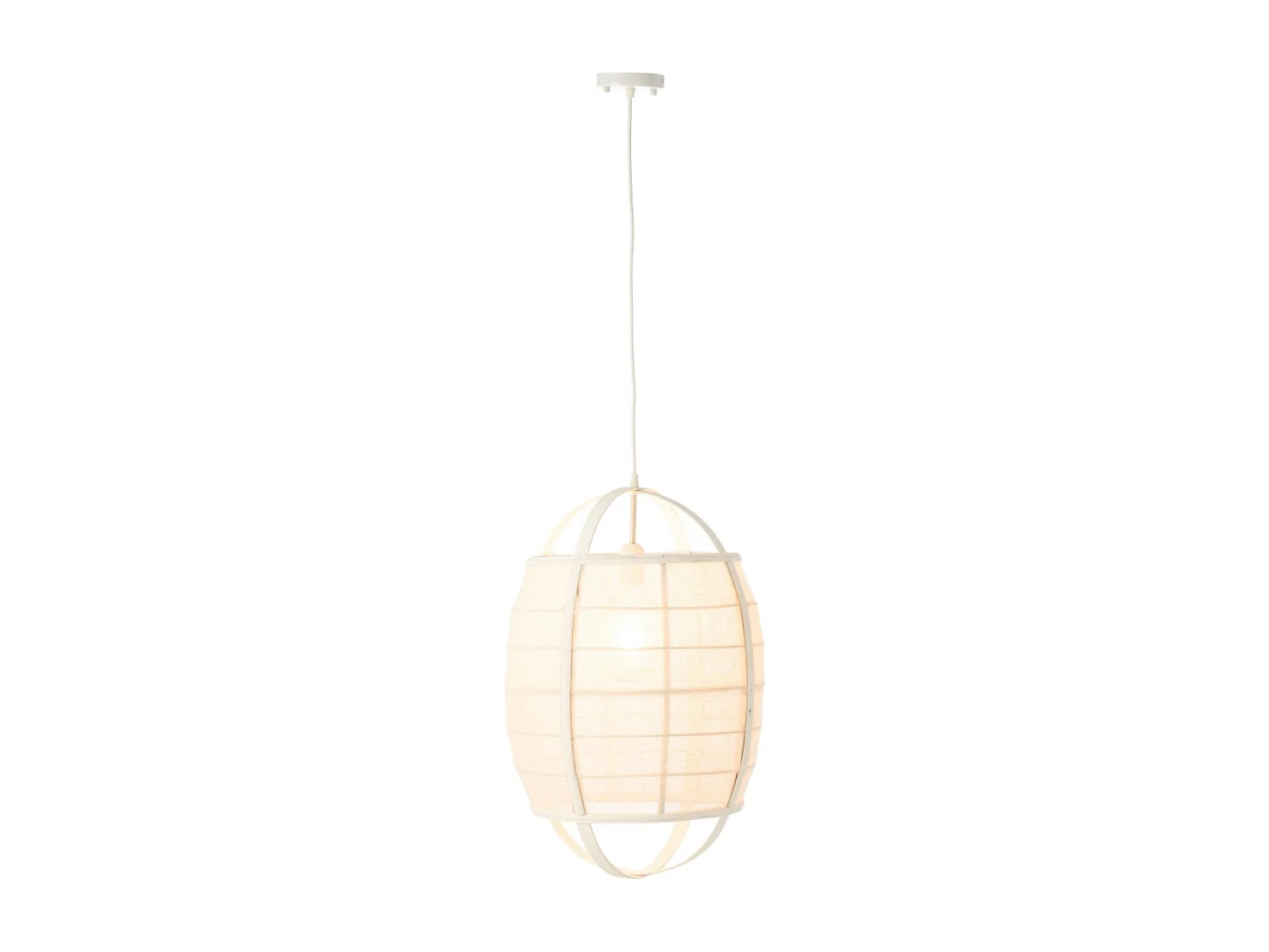 Lampe Suspension en Bambou "Ion" 37cm Blanc