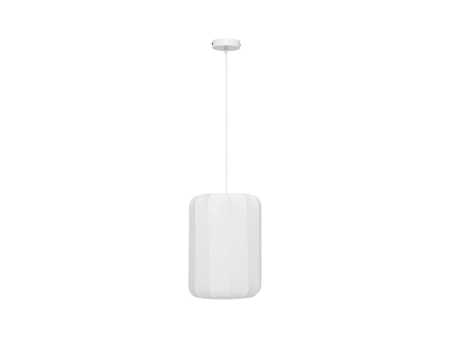 Lampe Suspension en Coton "Tobie" 25cm Blanc