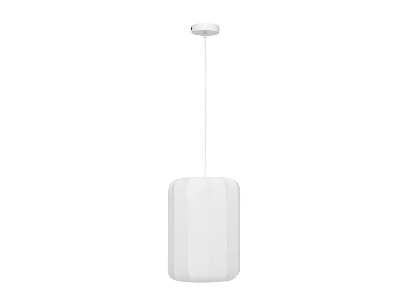Lampe Suspension en Coton "Tobie" 25cm Blanc