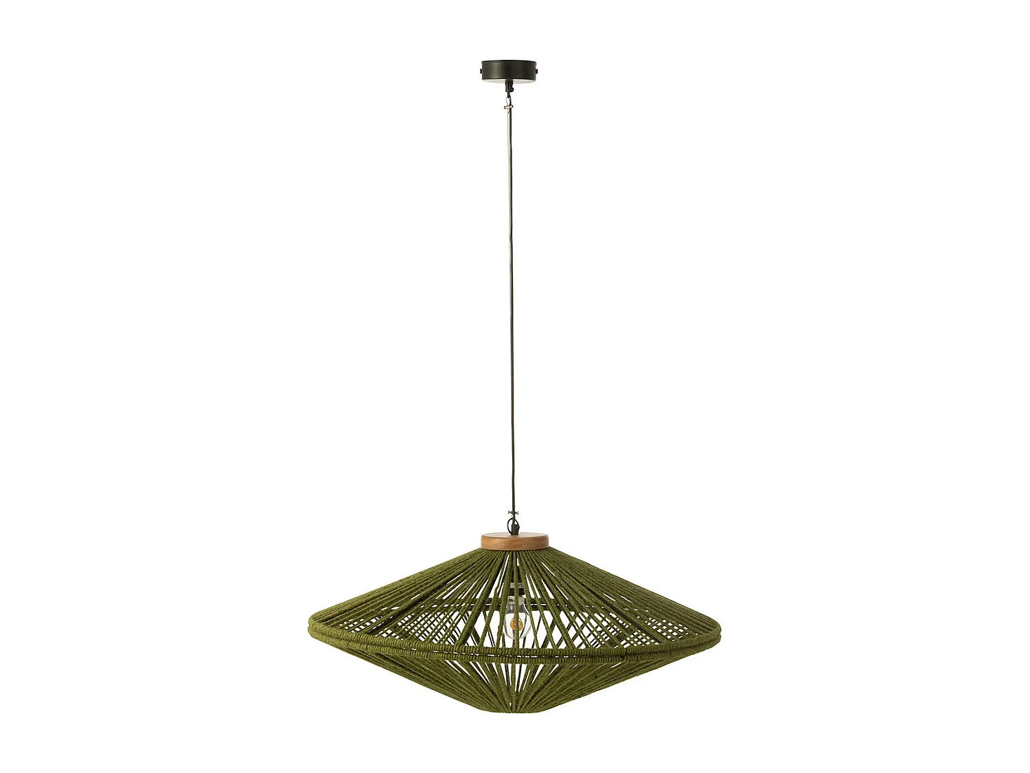 Lampe Suspension en Jute "Dollie" 77cm Vert