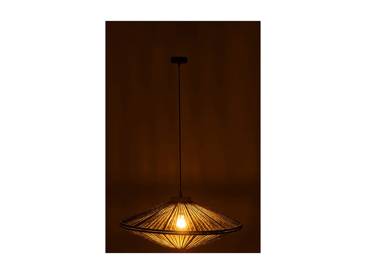 Lampe Suspension en Jute "Dollie" 77cm Vert