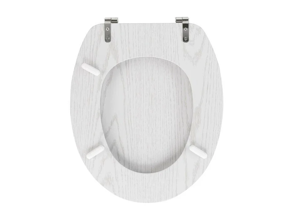 Abattant WC Effet Bois "Strata" 46cm Blanc
