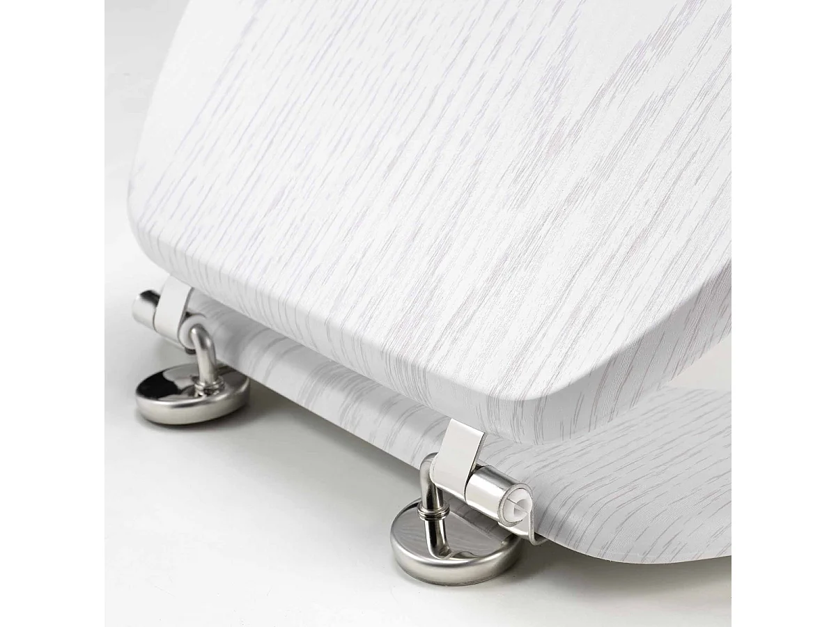 Abattant WC Effet Bois "Strata" 46cm Blanc