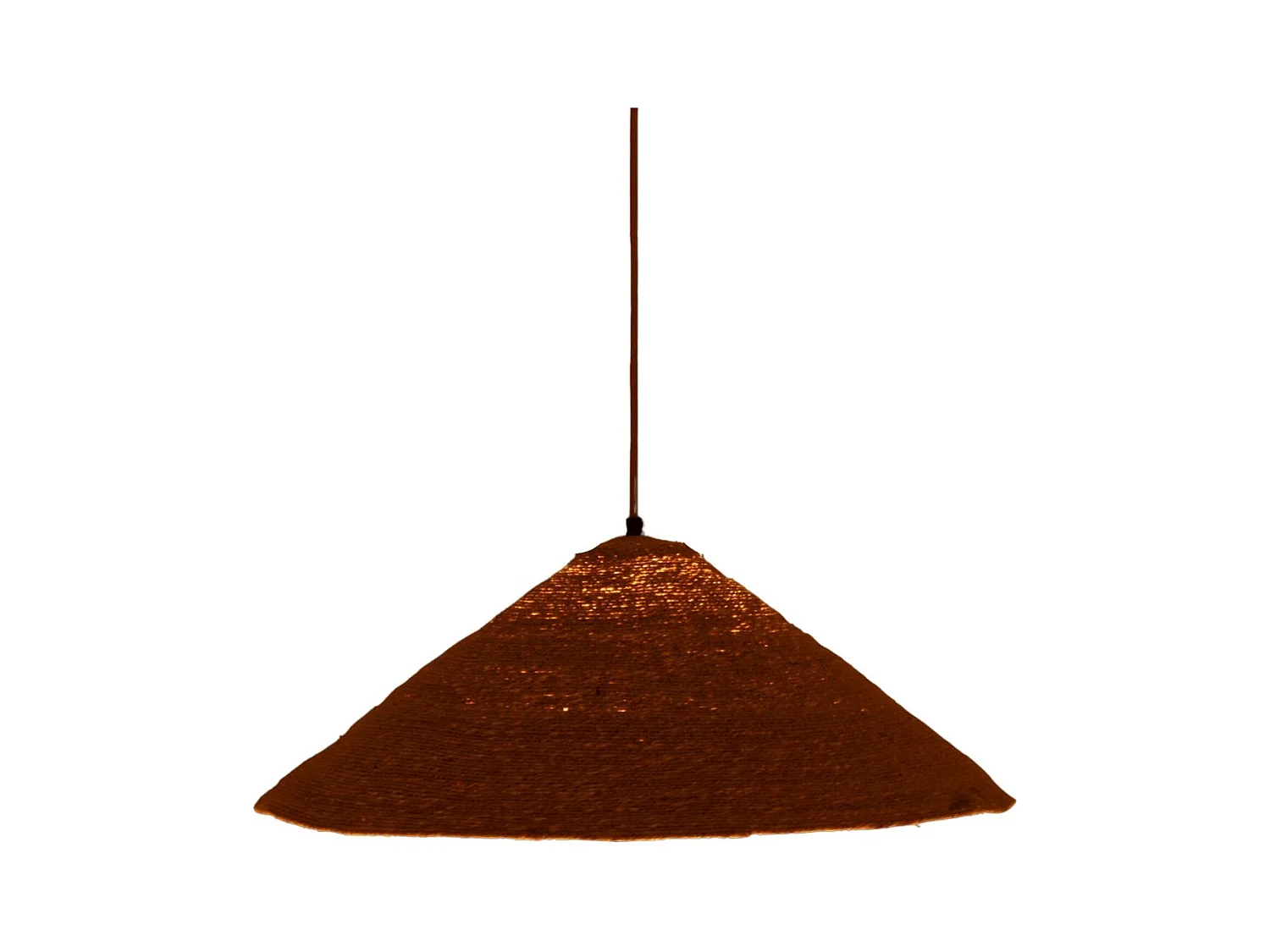 Lámpara colgante de techo con forma de sombrero en junco