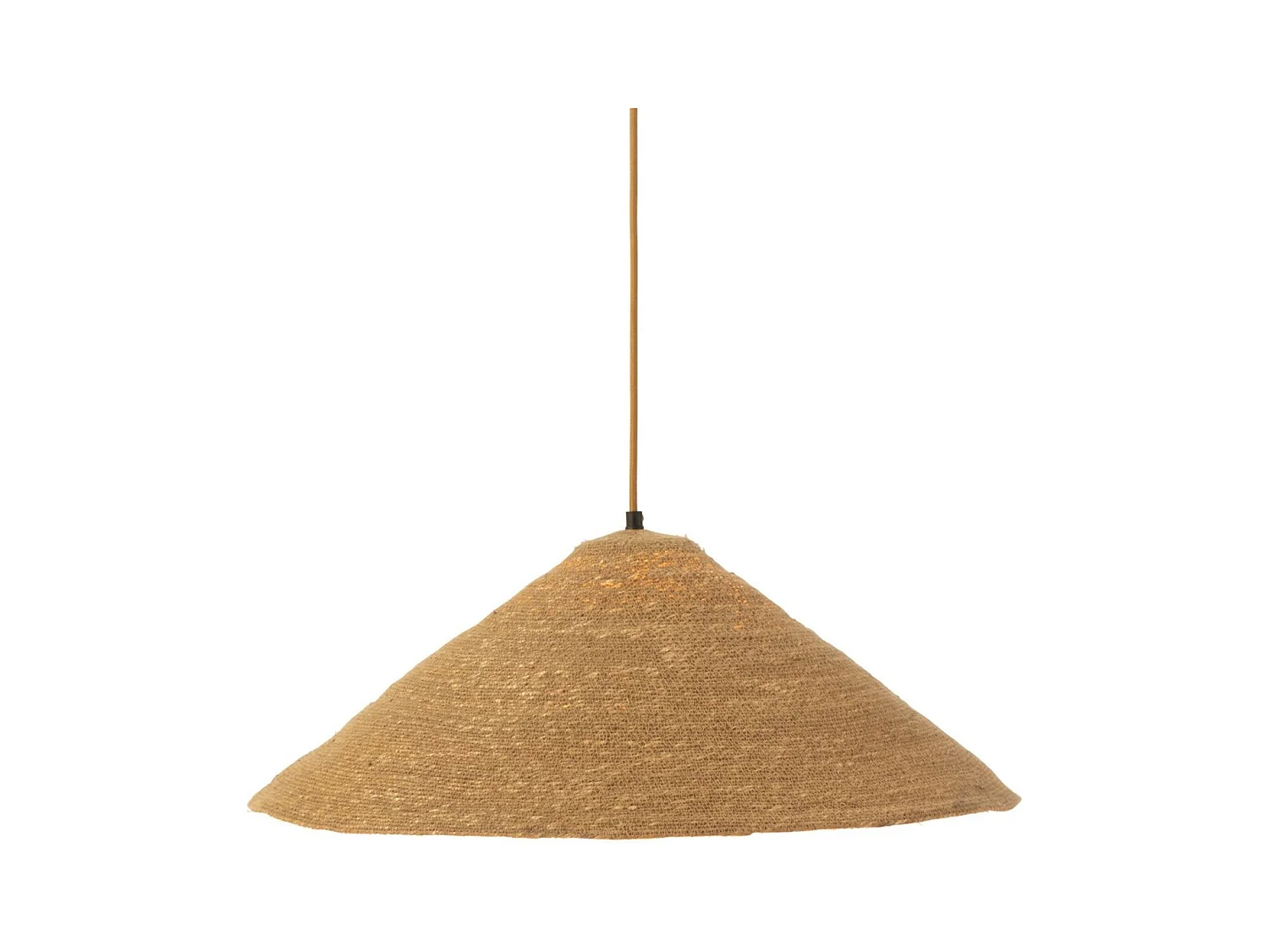 Lámpara colgante de techo con forma de sombrero en junco